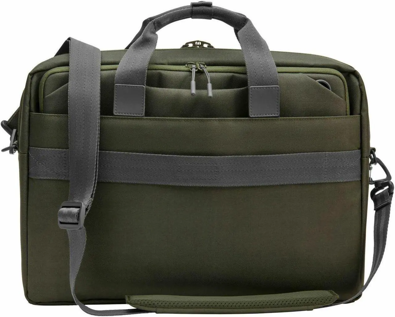 Alt view image 4 of 9 - HP Carrying Case (Messenger) for 15.6" Notebook - Gray, Green - Water Resistant, RFID Resistant - Plastic, Polyethylene Foam Body - D-ring, Luggage Strap, Trolley Strap, Shoulder Strap, Handle -