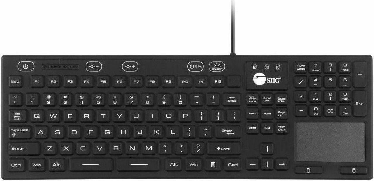 Alt view image 5 of 9 - SIIG Industrial/Medical Washable & Dustproof Keyboard w/ Touchpad - Industrial/Medical Grade Washable & Dustproof Keyboard with Touchpad - USB Keyboard - IP68 Compliant - 110-key Layout - 5 le