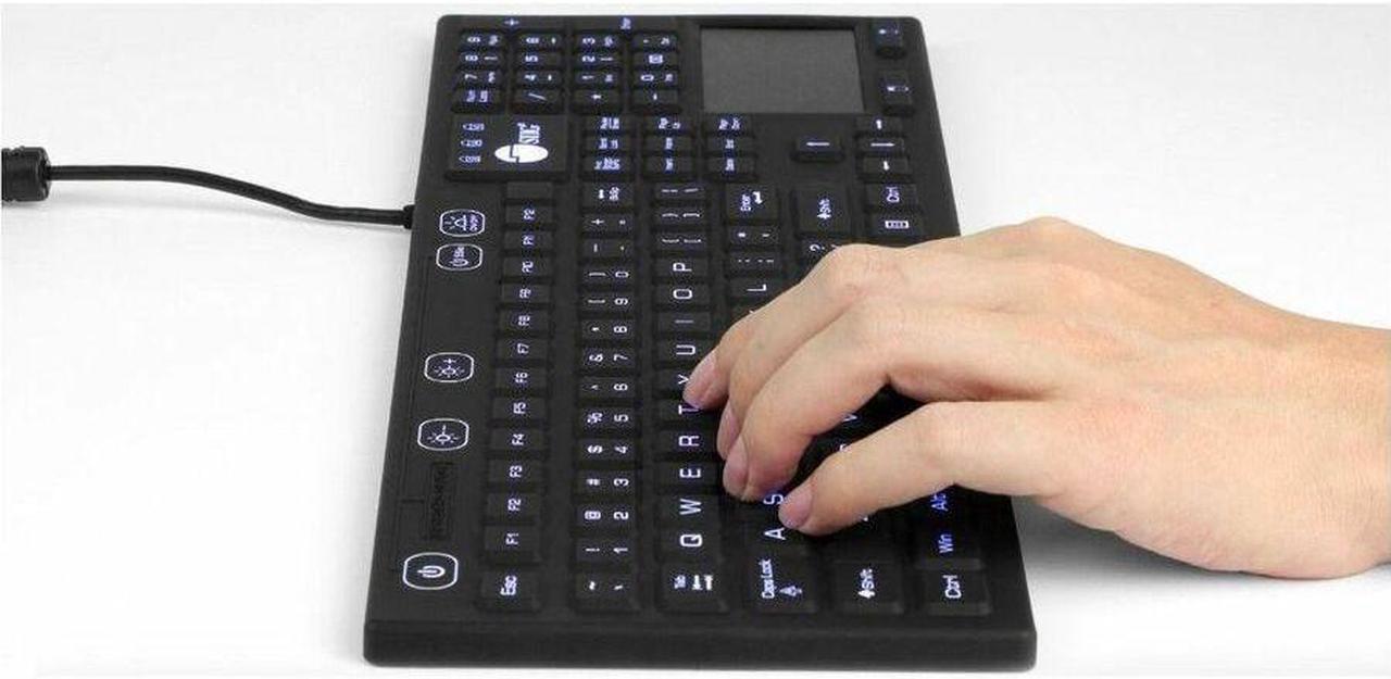 Alt view image 7 of 9 - SIIG Industrial/Medical Washable & Dustproof Keyboard w/ Touchpad - Industrial/Medical Grade Washable & Dustproof Keyboard with Touchpad - USB Keyboard - IP68 Compliant - 110-key Layout - 5 le