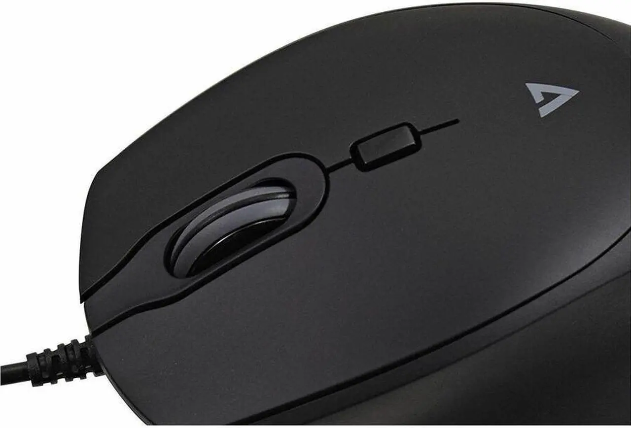 Alt view image 4 of 7 - V7 MU350 USB Wired Professional Silent Mouse - Optical - 1.6m Cable - Black - USB - 2500 dpi - Scroll Wheel - 4 Button(s) - Soft Touch - Quiet Clicks - Plug and Play - V7 MU350 USB Wired Professional
