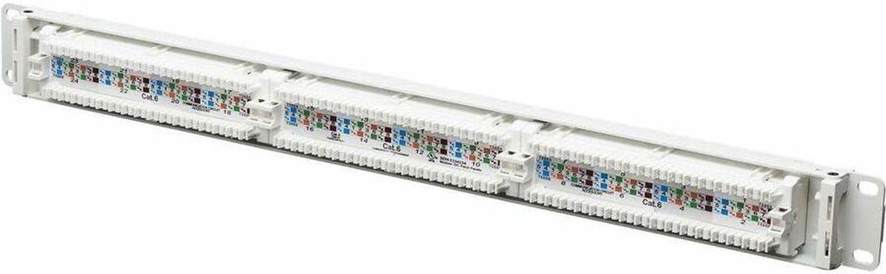Alt view image 4 of 8 - Eaton Tripp Lite Series 24-Port Cat6 Patch Panel - 4PPoE Compliant, 110/Krone, 568A/B, RJ45 Ethernet, 1U Rack-Mount, White, TAA - 24 Port(s) - 24 x RJ-45 - 1U High - Category 6, Category 5, Category 5