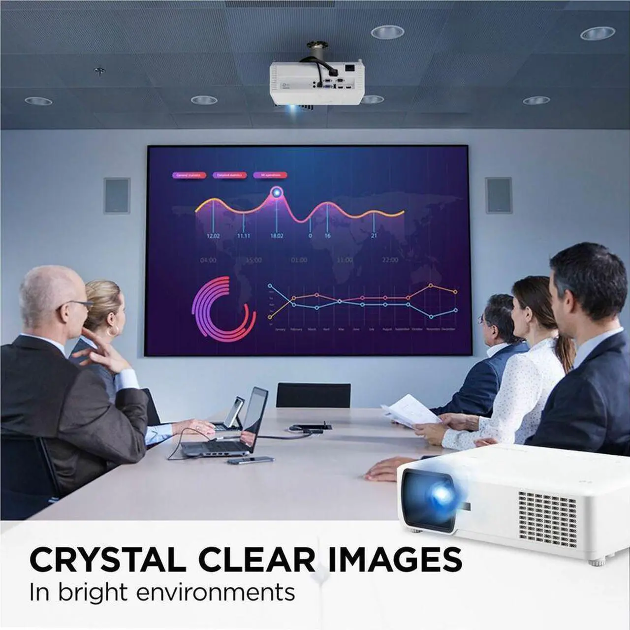 Alt view image 9 of 14 - ViewSonic PA700W 4500 Lumens WXGA High Brightness Projector w Vertical Keystone for Business and Education