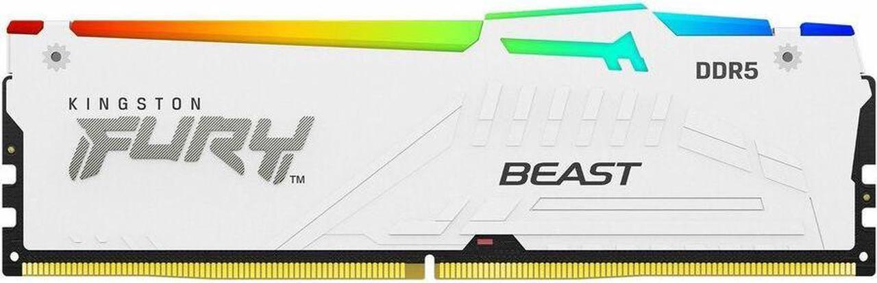 Alt view image 3 of 20 - Kingston Fury Beast White Rgb Expo 64Gb 6000Mt/S Ddr5 Cl30 Dimm Desktop Gaming Memory Kit Of 2 - Kf560C30Bweak2-64