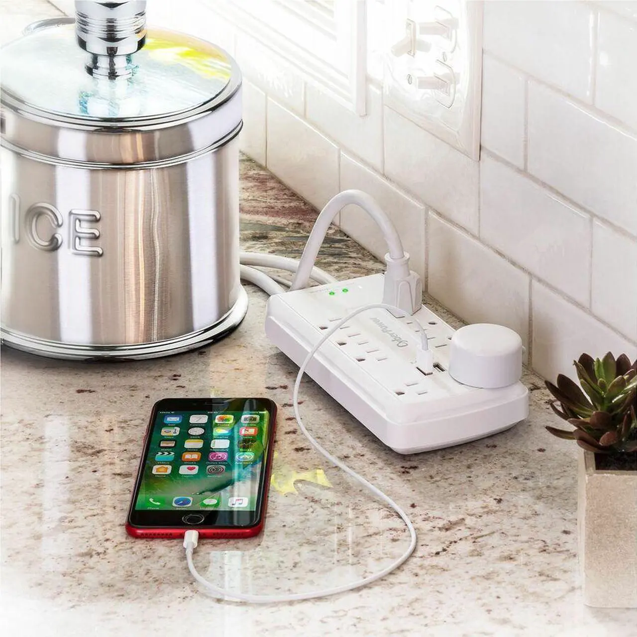 Alt view image 11 of 16 - CyberPower 120V 8 Outlets 2-USB 2.4A EMI/RFI 6.0 Feet Cord White