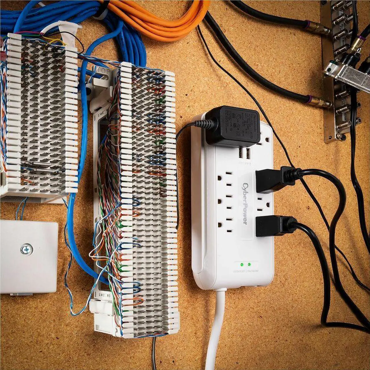 Alt view image 12 of 16 - CyberPower 120V 8 Outlets 2-USB 2.4A EMI/RFI 6.0 Feet Cord White