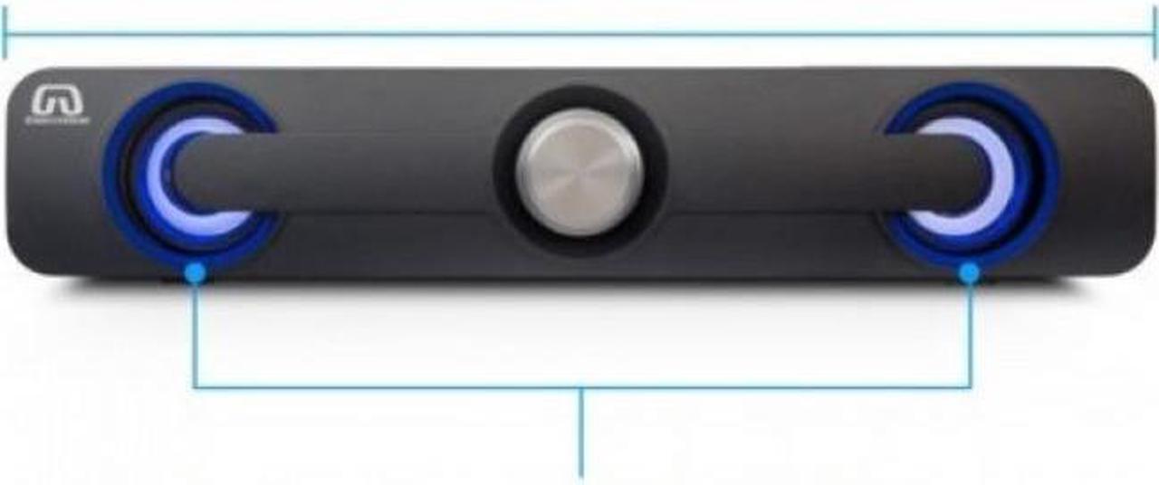 Alt view image 14 of 15 - Desktop Compact USB Powered Wired Multimedia Mini Stereo Sound Bar 3.5mm Audio Jack Blue LED 2.5 Watts