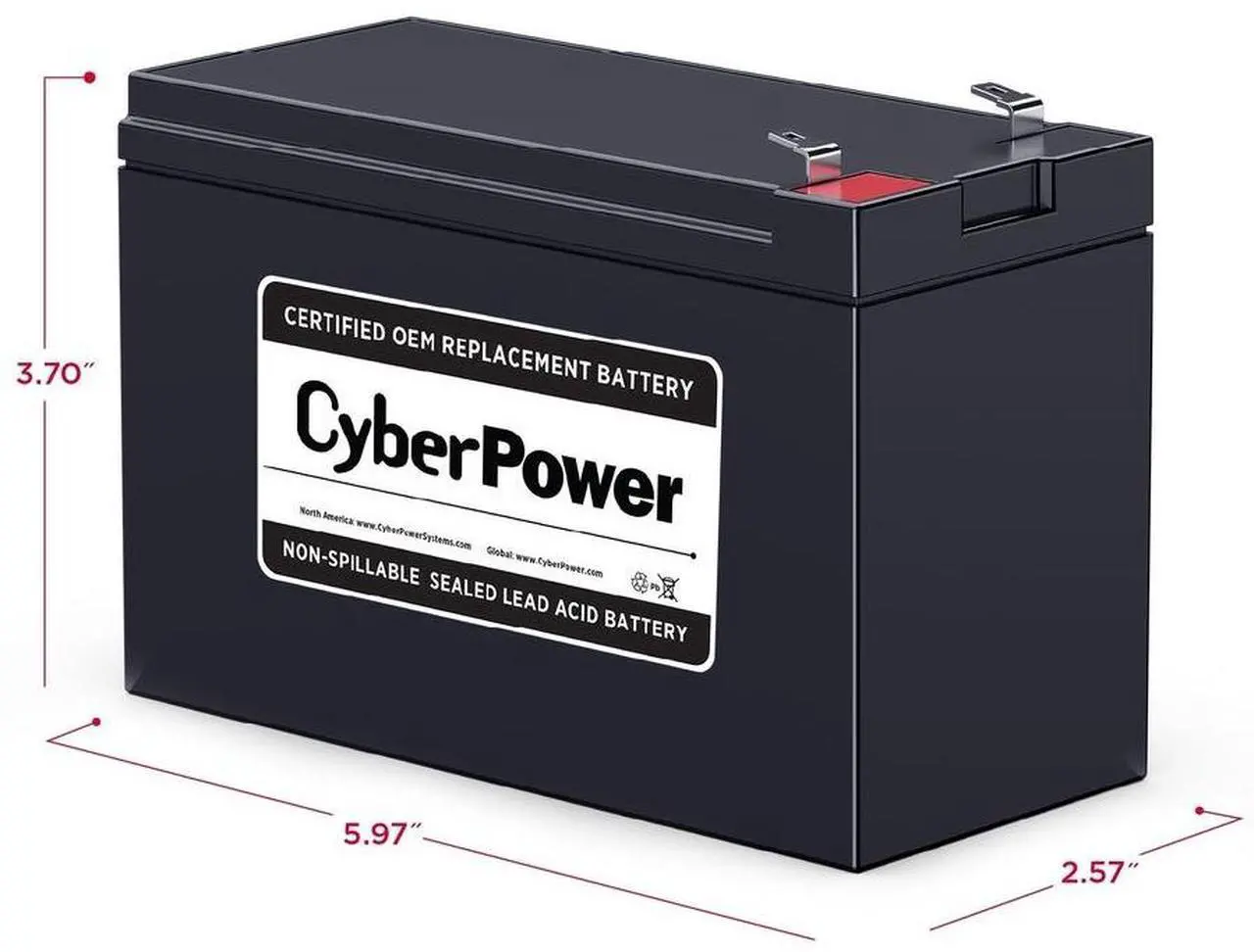 Alt view image 10 of 12 - CYBERPOWER RB1270B Crtrdg12V 7AH UPSBtry CP600LCD