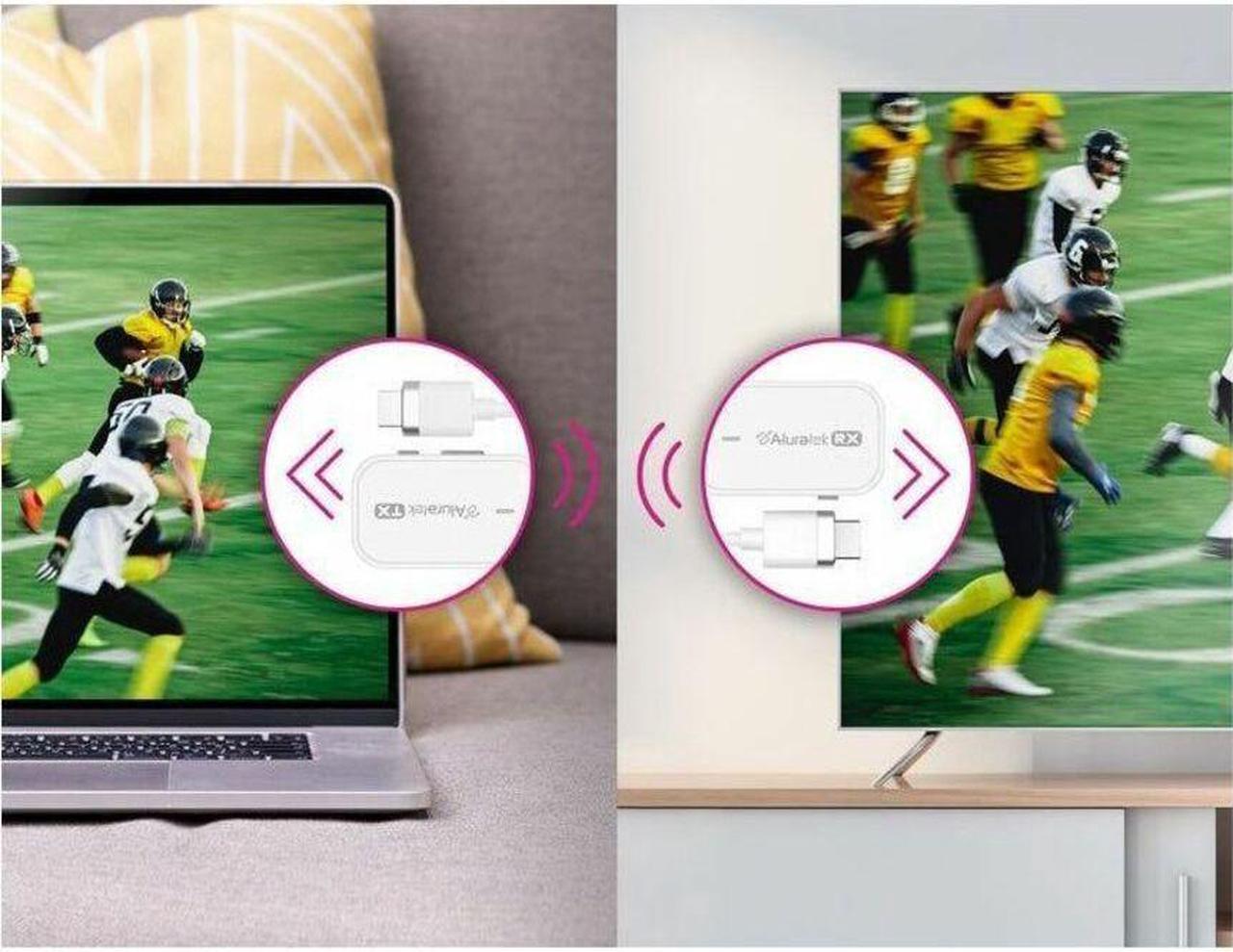 Alt view image 6 of 8 - Aluratek Streamcast Pro Wireless HDMI Streaming Kit - 100 ft Range - 2 x USB - 1 x HDMI In - 1 x HDMI Out - 1080p - Full HD - Computer, Notebook, HDTV, Streaming Setup, Monitor, Projector, Presentatio