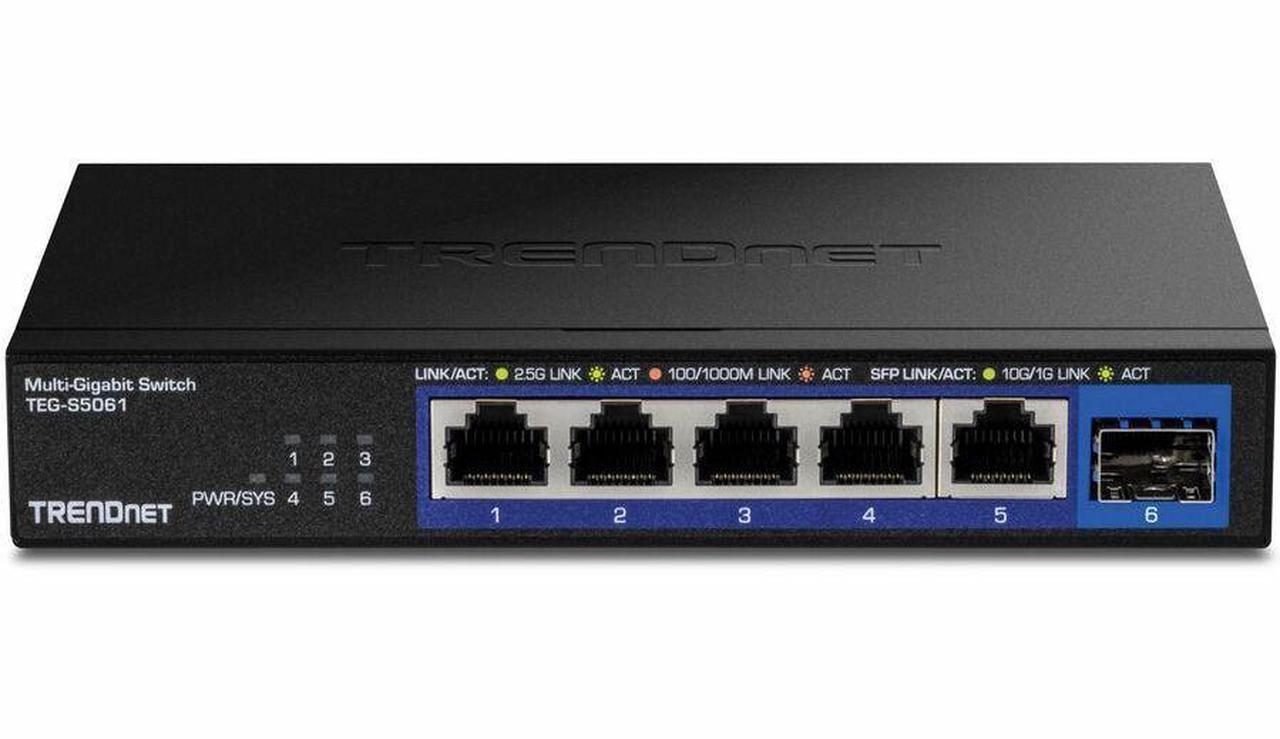 Alt view image 10 of 15 - TRENDnet TEG-S5061,6-Port Unmanaged 2.5G Switch with 10G SFP+ Port