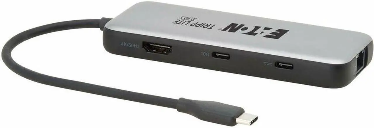 Alt view image 4 of 7 - Eaton Tripp Lite Series USB-C Multiport Adapter - 4K 60 Hz HDMI, USB 3.2 Gen 2 Hub Ports, GbE, 100W PD Charging, HDR, HDCP 2.2 - Charging Capability - USB Type C - 1 Displays Supported - 4K @ 60Hz, 4K