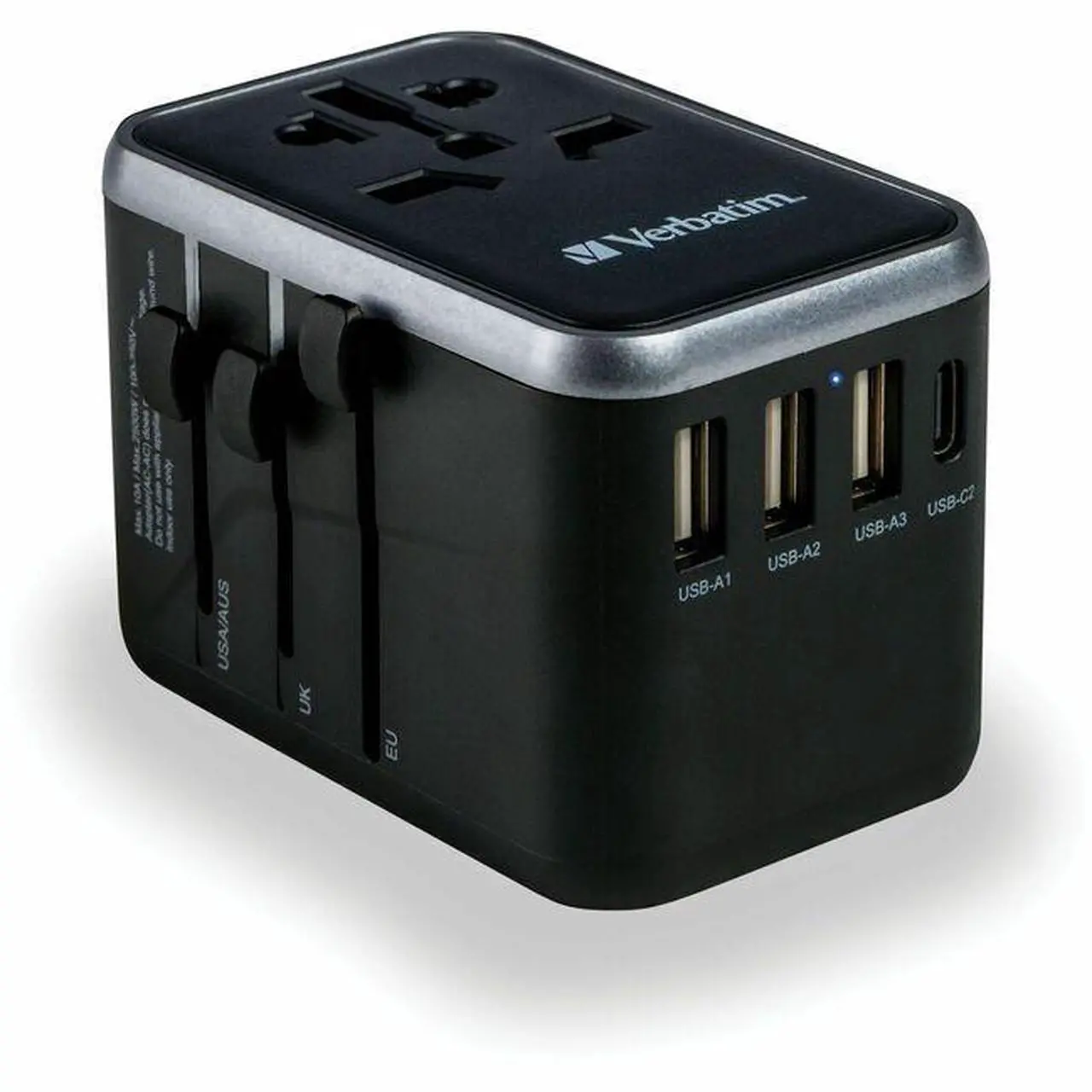 Main image of Verbatim UTA-04 Universal Travel Adapter 61W - USB -C, USB-A - 61 W - 120 V AC, 230 V AC Input - 1