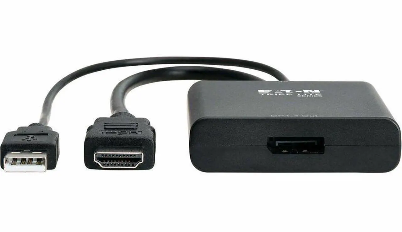 Alt view image 3 of 7 - Eaton Tripp Lite Series 8K HDMI to DisplayPort Active Converter (M/F) with USB Power, 1 ft. (0.3 m)