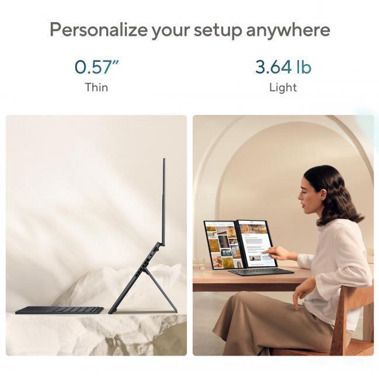 Alt view image 5 of 7 - ASUS Zenbook DUO Dual 14" OLED 3K 120Hz Touchscreen Laptop Intel Core Ultra 9 285H 32GB RAM 1TB SSD Inkwell Gray
