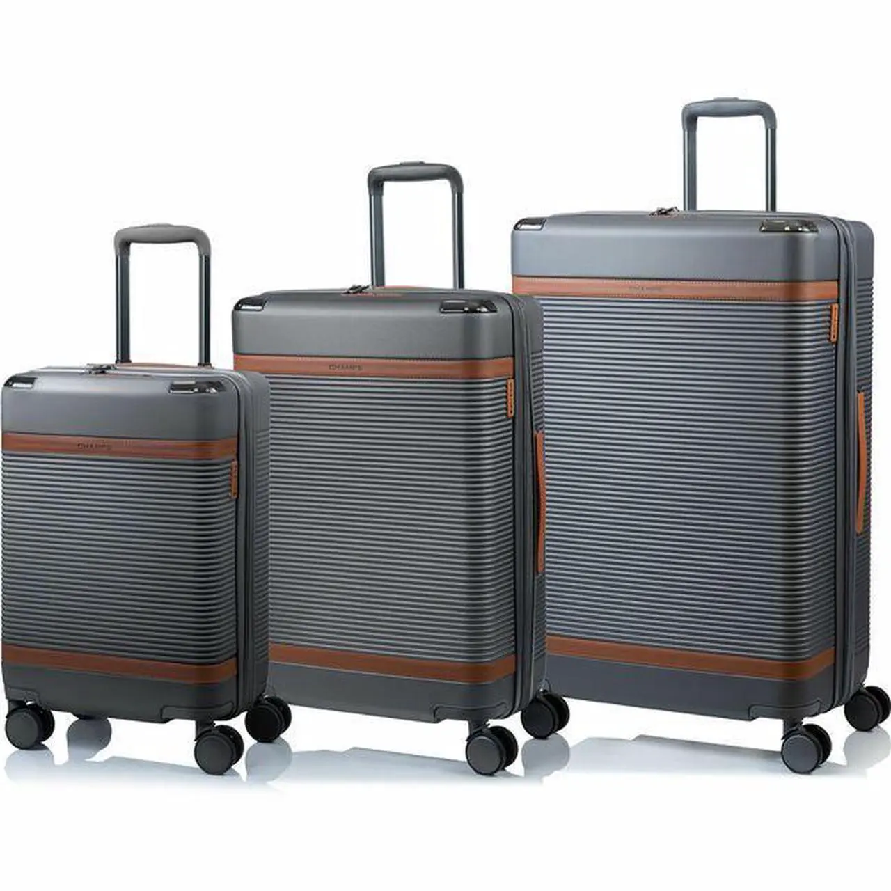 Main image of CHAMPS Vintage III Collection 3-piece Hardside Luggage set Grey S1033GREY