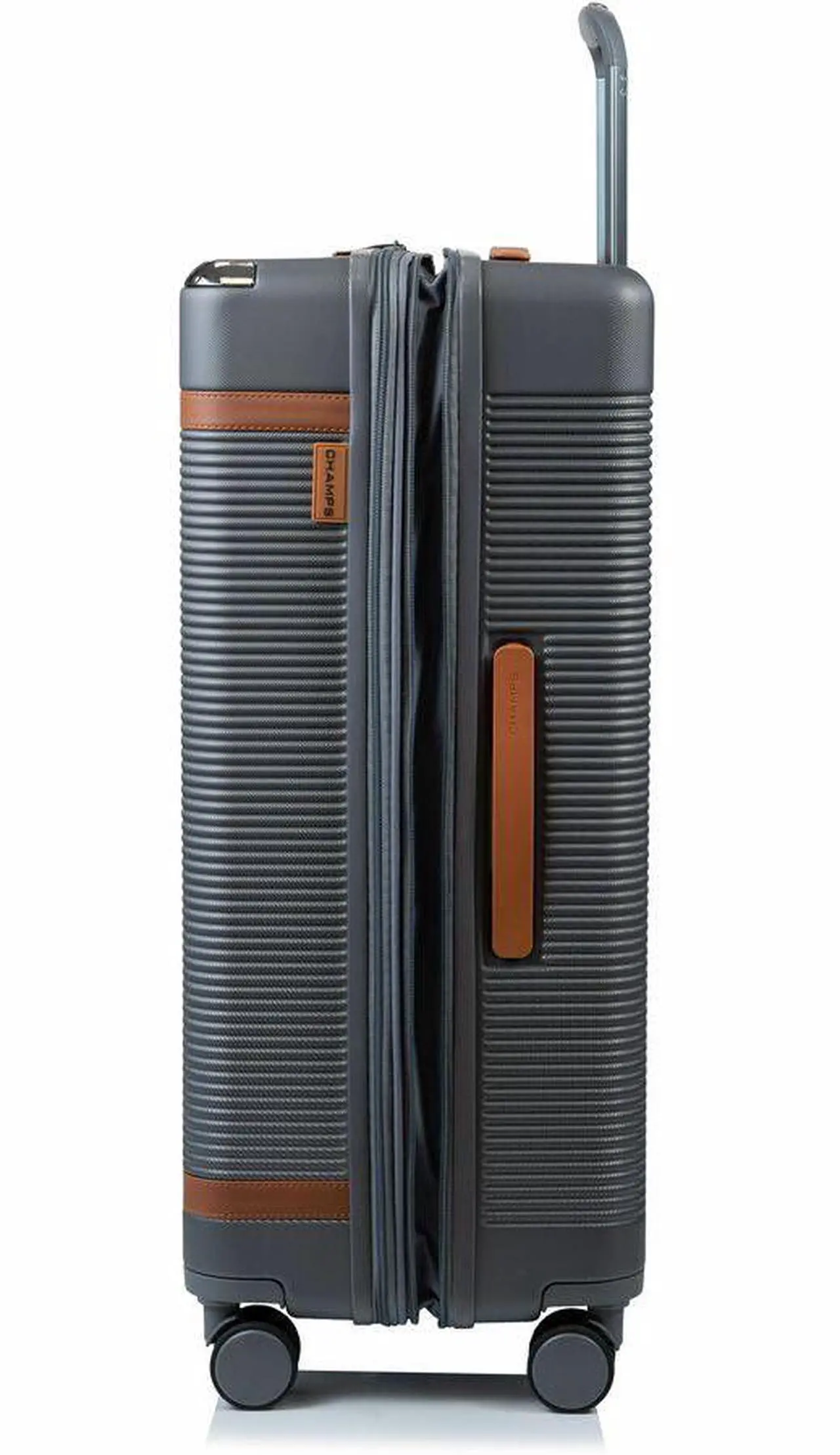 Alt view image 5 of 15 - CHAMPS Vintage III Collection 3-piece Hardside Luggage set Grey S1033GREY