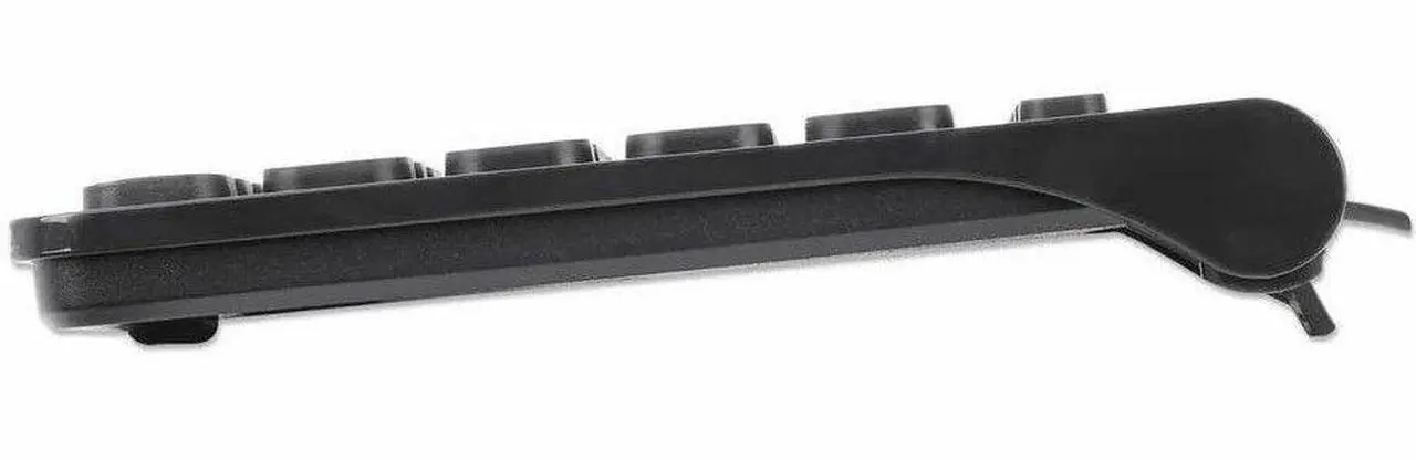 Alt view image 7 of 8 - Manhattan Slim Wired USB Mini Keyboard - Cable Connectivity - USB Type A Interface - 82 Key(s) - Linux, ChromeOS, Windows 7, Windows 8.1, Windows 10, Windows 11 - Notebook, Desktop Computer - PC - ABS