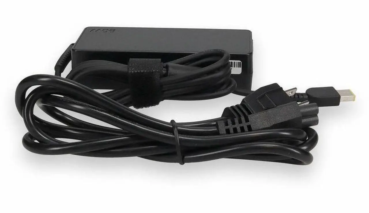 Alt view image 10 of 12 - Lenovo 0B46994 Compatible 90W 20V at 4.5A Black Slim Tip Laptop Power Adapter and Cable - 100% and