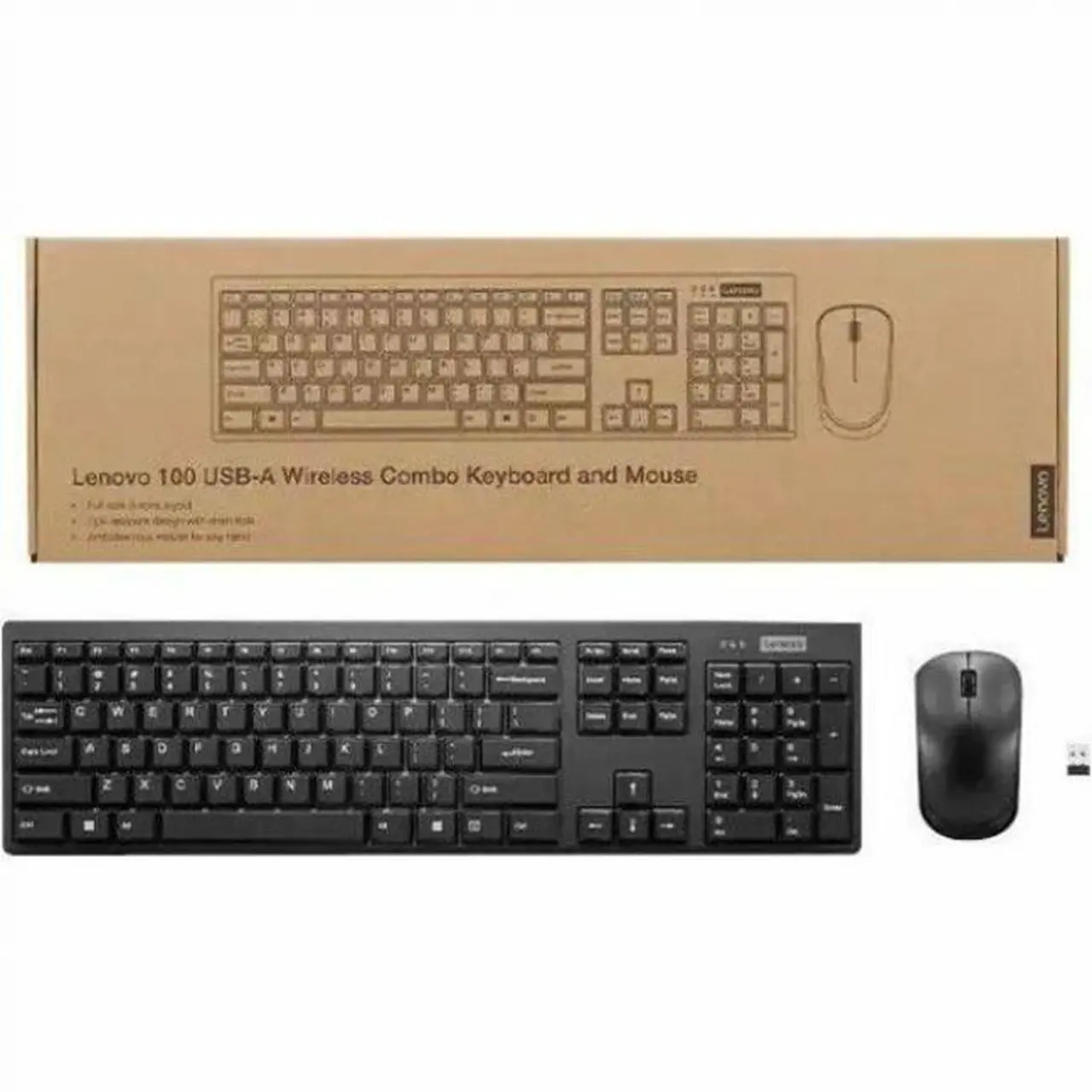 Alt view image 8 of 10 - Lenovo 100 USB-A Wireless Combo Keyboard and Mouse - US English