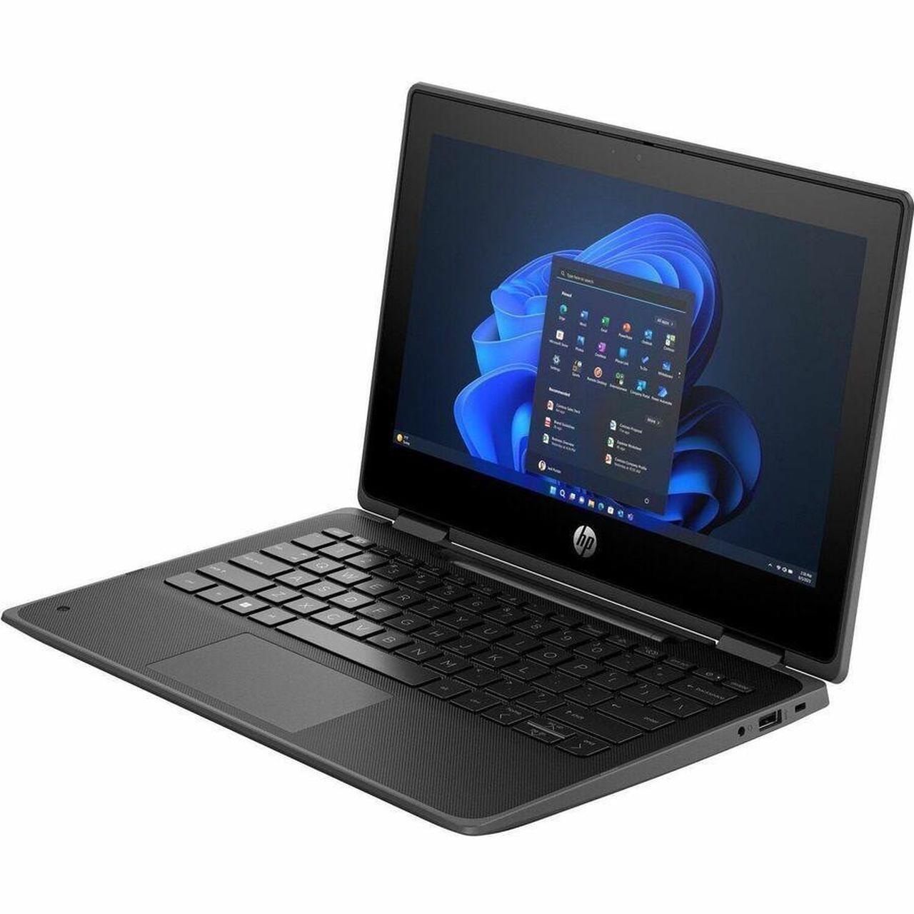 Alt view image 2 of 7 - HP Fortis Flip G1i 11.6" Touchscreen Convertible 2 in 1 Notebook - HD - Intel N-Series N150 - 8 GB - 128 GB Flash Memory - English Keyboard - Jet Black - Intel Chip - LTE Advanced, UMTS, DC-HSPA+