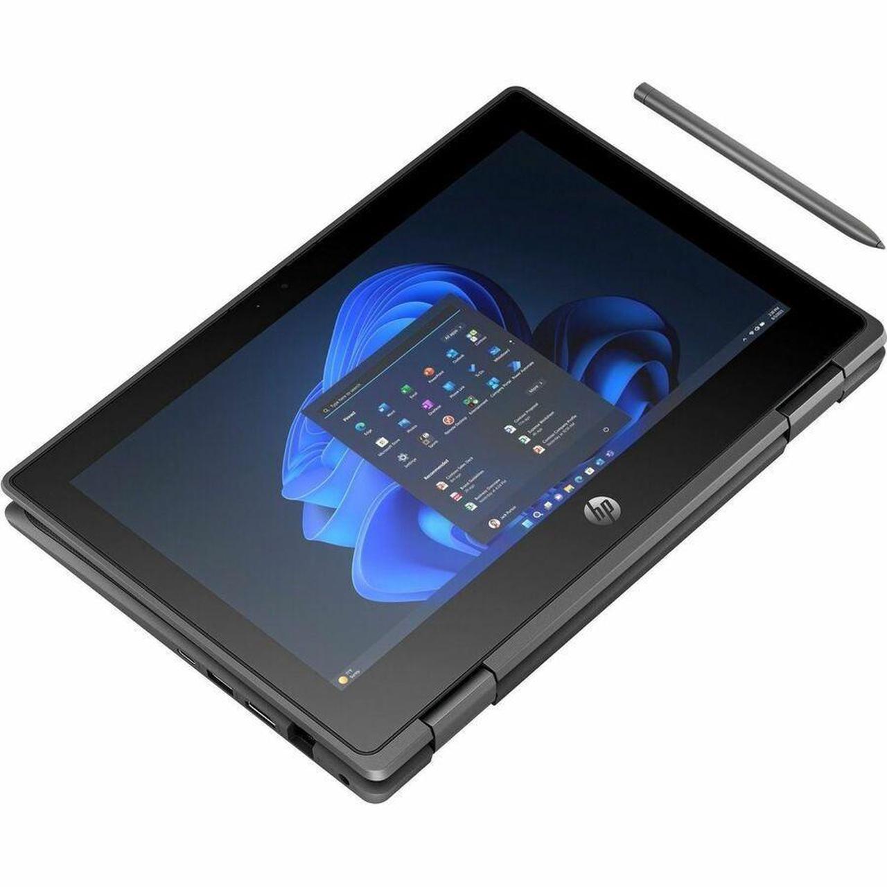 Alt view image 6 of 7 - HP Fortis Flip G1i 11.6" Touchscreen Convertible 2 in 1 Notebook - HD - Intel N-Series N150 - 8 GB - 128 GB Flash Memory - English Keyboard - Jet Black - Intel Chip - LTE Advanced, UMTS, DC-HSPA+