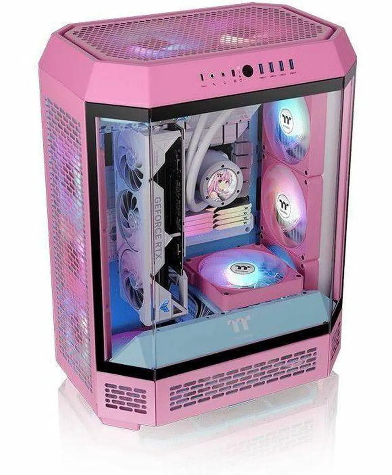 Alt view image 11 of 15 - Thermaltake The Tower 600 Bubble Pink Mid Tower Chassis CA1Z100MAWN00