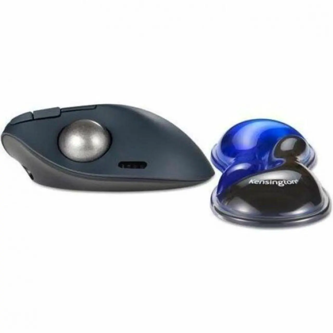 Alt view image 2 of 8 - Kensington Slim Duo Gel Mouse/Trackball Wrist Rest - 0.87" x 7.56" x 2.83" Dimension - Black, Blue - Gel - Strain Resistant - Mouse - Retail - 1
