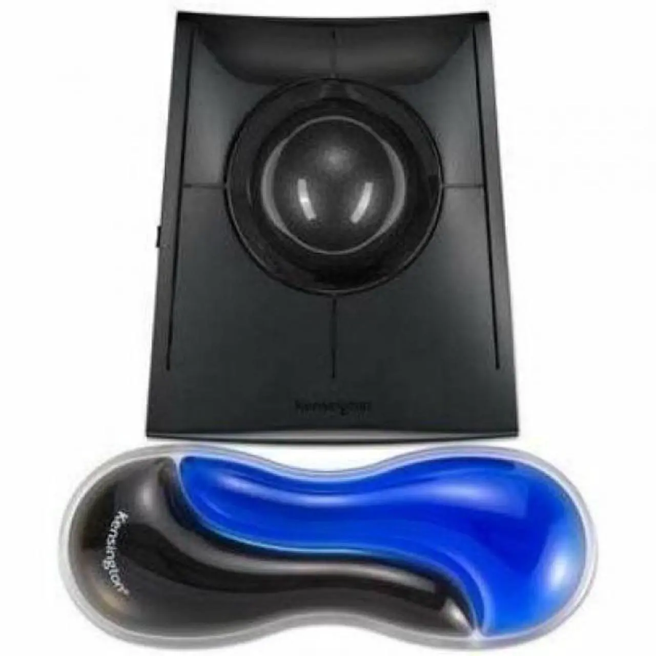 Alt view image 3 of 8 - Kensington Slim Duo Gel Mouse/Trackball Wrist Rest - 0.87" x 7.56" x 2.83" Dimension - Black, Blue - Gel - Strain Resistant - Mouse - Retail - 1