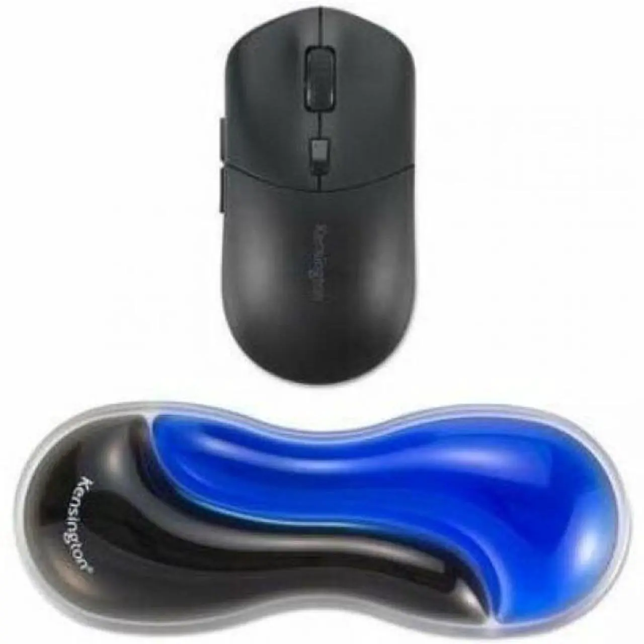 Alt view image 4 of 8 - Kensington Slim Duo Gel Mouse/Trackball Wrist Rest - 0.87" x 7.56" x 2.83" Dimension - Black, Blue - Gel - Strain Resistant - Mouse - Retail - 1