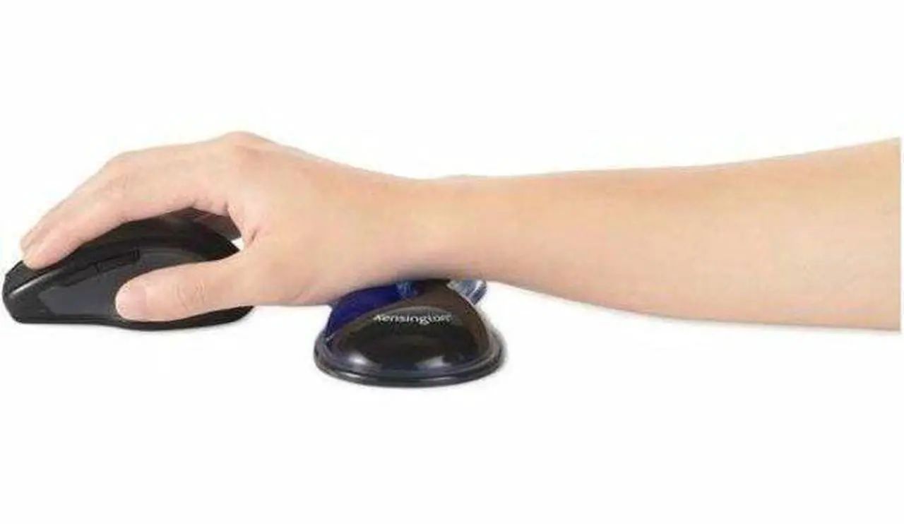 Alt view image 6 of 8 - Kensington Slim Duo Gel Mouse/Trackball Wrist Rest - 0.87" x 7.56" x 2.83" Dimension - Black, Blue - Gel - Strain Resistant - Mouse - Retail - 1