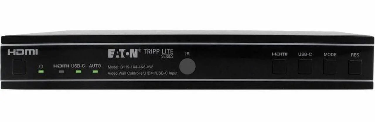 Alt view image 4 of 6 - Eaton Tripp Lite Series 1x4 Video Wall Controller - 4K 60 Hz, 1 HDMI/USB-C Input, 4 HDMI Outputs, HDR, 4:4:4 - 3840 x 2160 - 4K, 4K UHD - 1 x 4 - Display, Monitor, TV, Projector, Blu-ray Disc Player,
