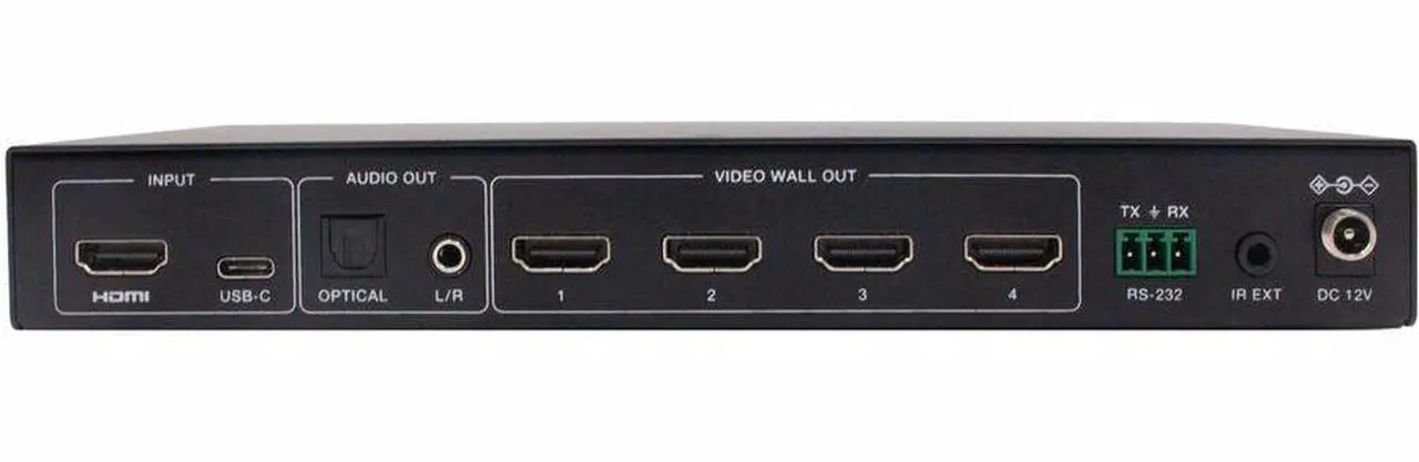 Alt view image 5 of 6 - Eaton Tripp Lite Series 1x4 Video Wall Controller - 4K 60 Hz, 1 HDMI/USB-C Input, 4 HDMI Outputs, HDR, 4:4:4 - 3840 x 2160 - 4K, 4K UHD - 1 x 4 - Display, Monitor, TV, Projector, Blu-ray Disc Player,