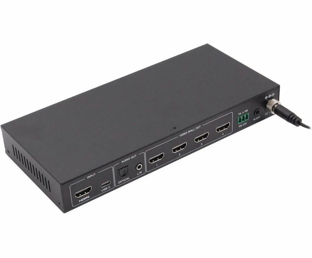 Alt view image 3 of 6 - Eaton Tripp Lite Series 1x4 Video Wall Controller - 4K 60 Hz, 1 HDMI/USB-C Input, 4 HDMI Outputs, HDR, 4:4:4 - 3840 x 2160 - 4K, 4K UHD - 1 x 4 - Display, Monitor, TV, Projector, Blu-ray Disc Player,