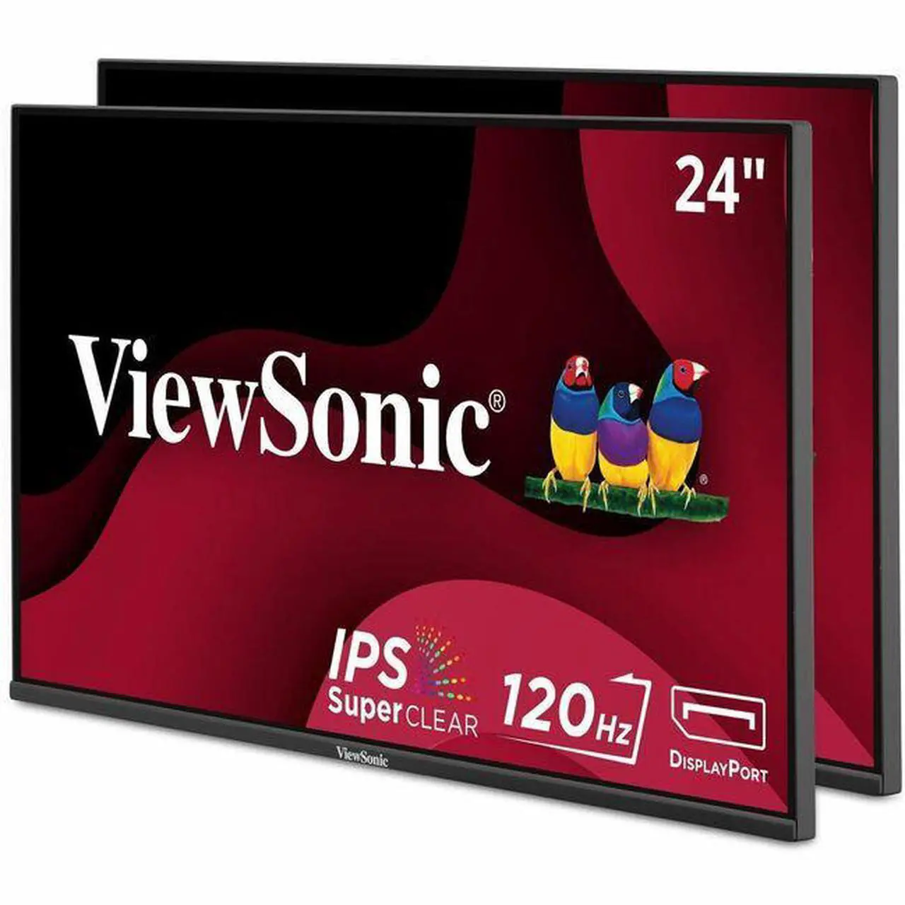 Alt view image 6 of 10 - ViewSonic VA2456A-MHD_H2 Dual Monitor Pack Head-Only 1080p IPS Frameless Monitors with 120Hz, Eye Care, VESA Mountable, HDMI, DisplayPort, and VGA Inputs for Home and Office
