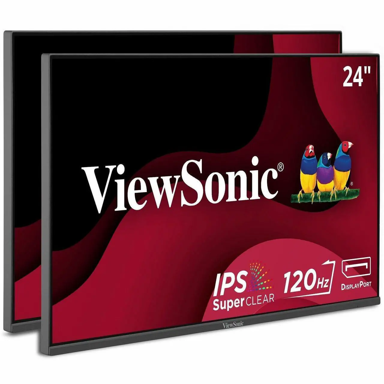 Alt view image 8 of 10 - ViewSonic VA2456A-MHD_H2 Dual Monitor Pack Head-Only 1080p IPS Frameless Monitors with 120Hz, Eye Care, VESA Mountable, HDMI, DisplayPort, and VGA Inputs for Home and Office