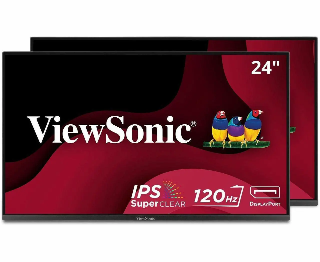 Alt view image 10 of 10 - ViewSonic VA2456A-MHD_H2 Dual Monitor Pack Head-Only 1080p IPS Frameless Monitors with 120Hz, Eye Care, VESA Mountable, HDMI, DisplayPort, and VGA Inputs for Home and Office