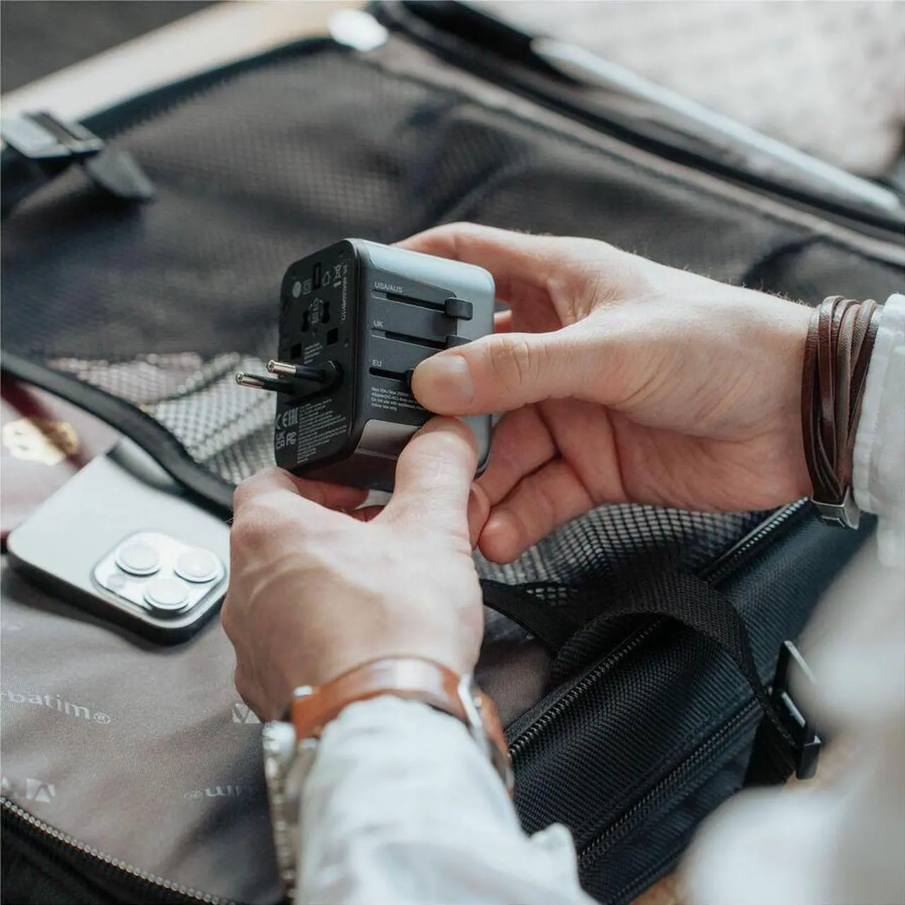 Alt view image 3 of 8 - Verbatim UTA-03 Universal Travel Adapter 30W - USB -C, USB-A - 120 V AC, 230 V AC Input - 5 V DC, 9 V DC, 12 V DC, 15 V DC, 20 V DC Output - 3 A