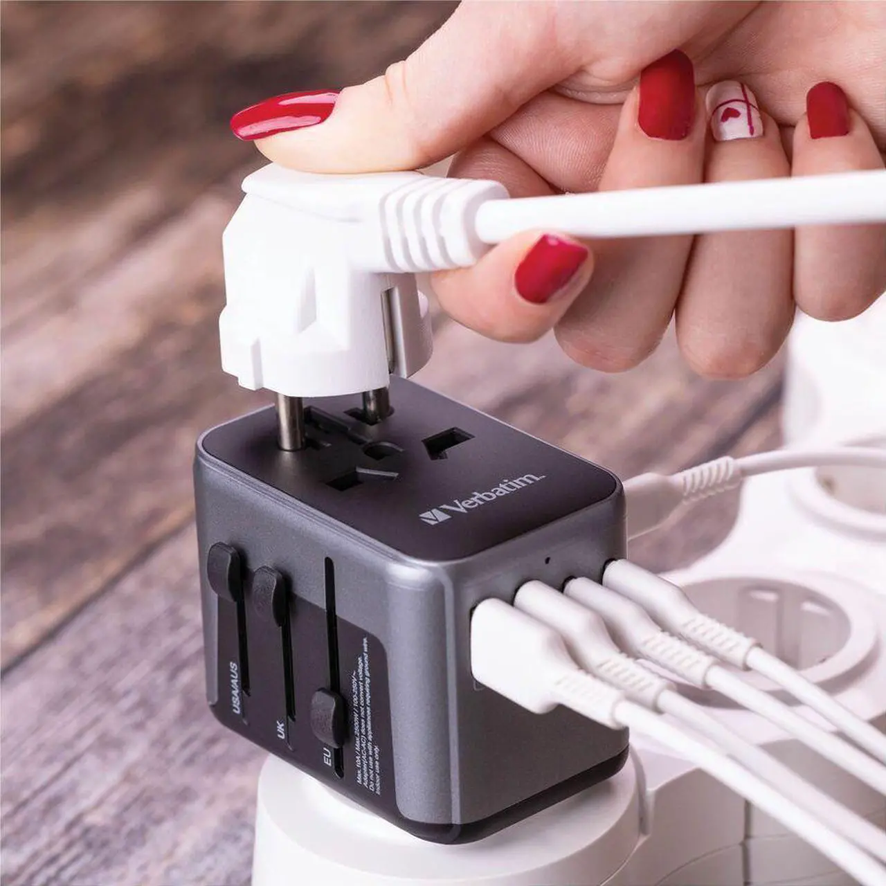 Alt view image 5 of 8 - Verbatim UTA-03 Universal Travel Adapter 30W - USB -C, USB-A - 120 V AC, 230 V AC Input - 5 V DC, 9 V DC, 12 V DC, 15 V DC, 20 V DC Output - 3 A