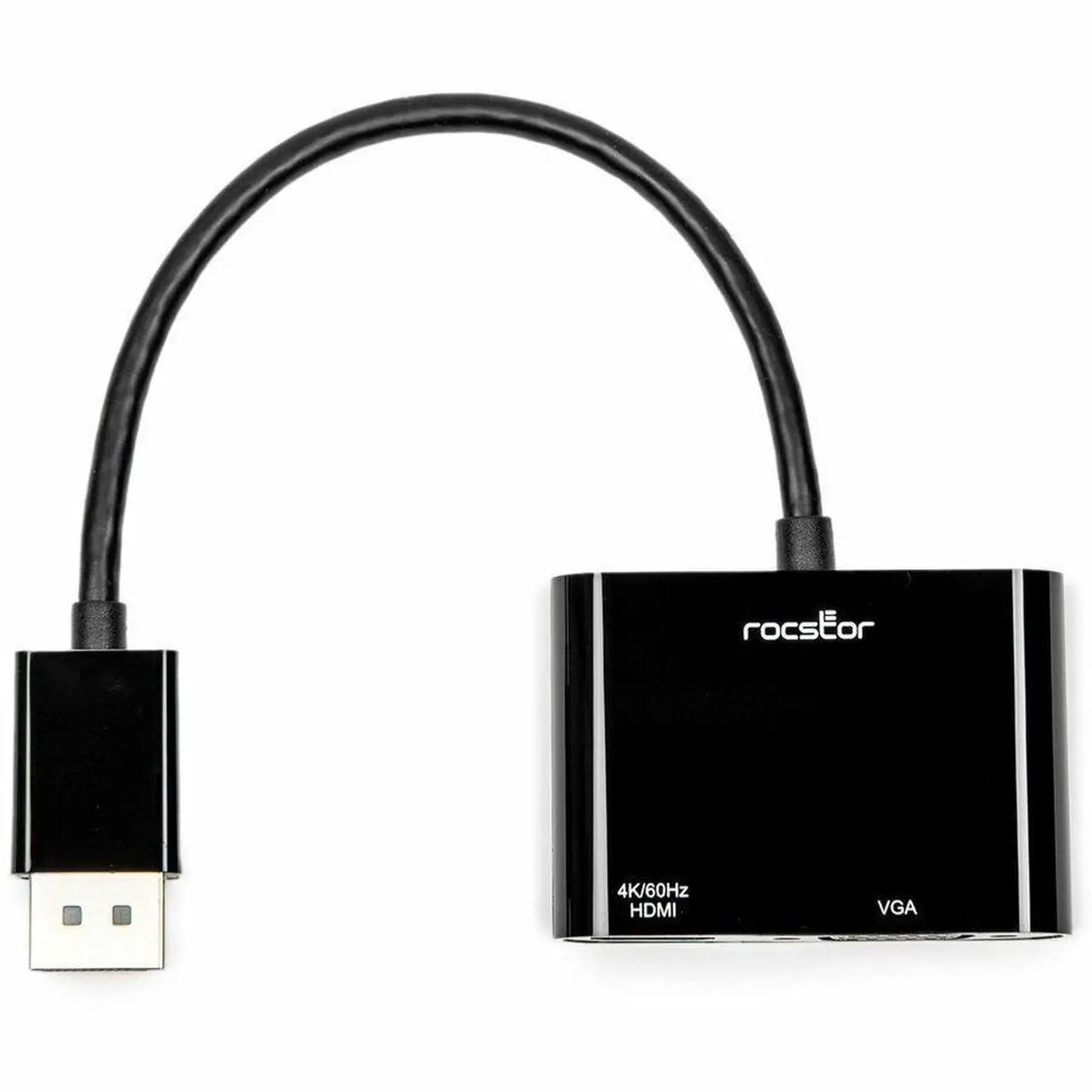 Alt view image 3 of 7 - Rocstor DisplayPort 1.2 to HDMI & VGA Multiport Active Video Adapter – 4K/60Hz – Black