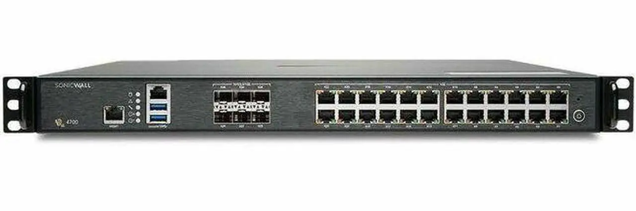 Main image of SonicWall NSa 4700 Network Security/Firewall Appliance - Intrusion Prevention - 24 Port - 10GBase-X, 1000Base-T - 10 Gigabit Ethernet - 18 Gbit/s Firewall Throughput - DES, 3DES, AES (128-bit), AES (1