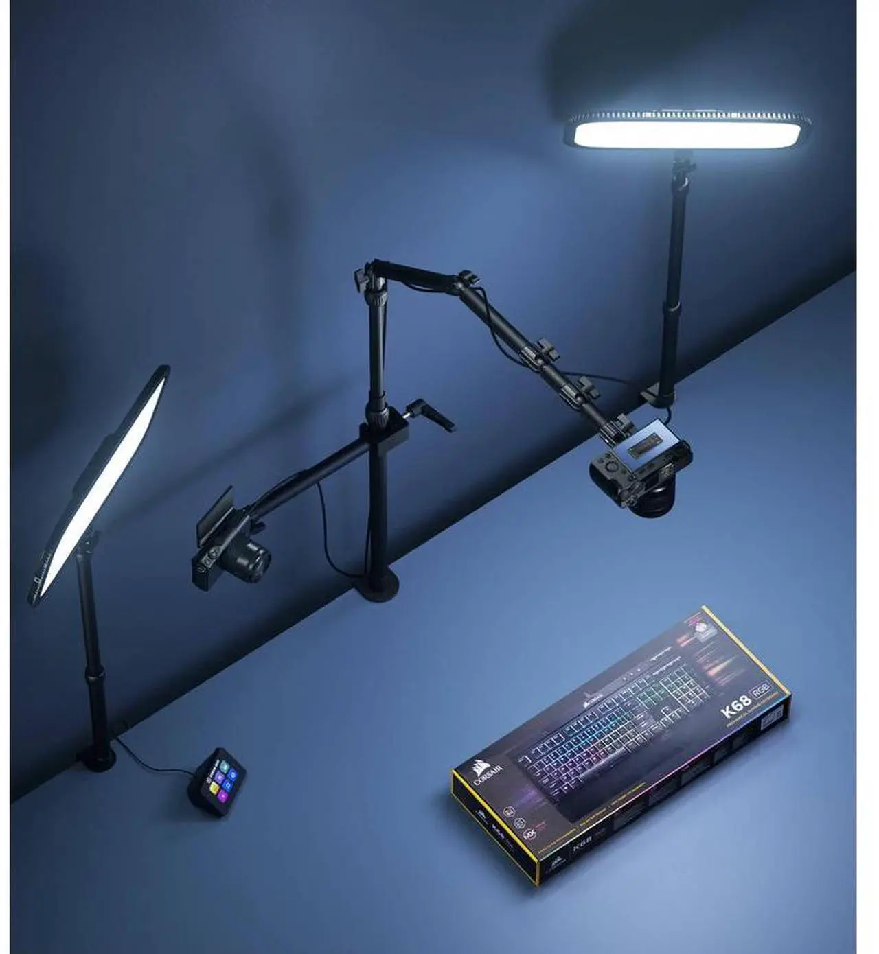 Alt view image 11 of 12 - Elgato Solid Arm, Holding Arm with Padded Clamp for easy Mounting and Adjusting of Lights, Cameras, and Microphones, for Streaming, Videoconferencing, and Studios