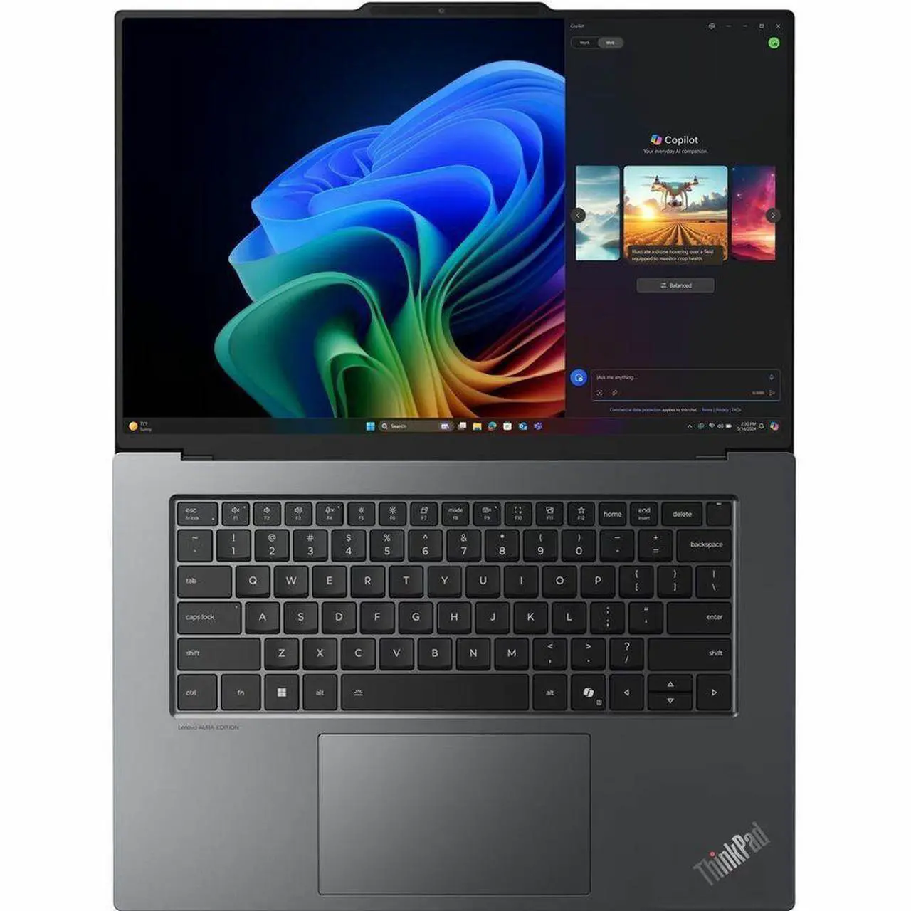 Alt view image 2 of 7 - Lenovo ThinkPad X9 15 Gen 1 15.3" OLED CoPilot+ PC Notebook Intel Core Ultra 5 226v Processor 16 GB LPDDR5x 512 GB SSD Intel Arc Graphics Grey