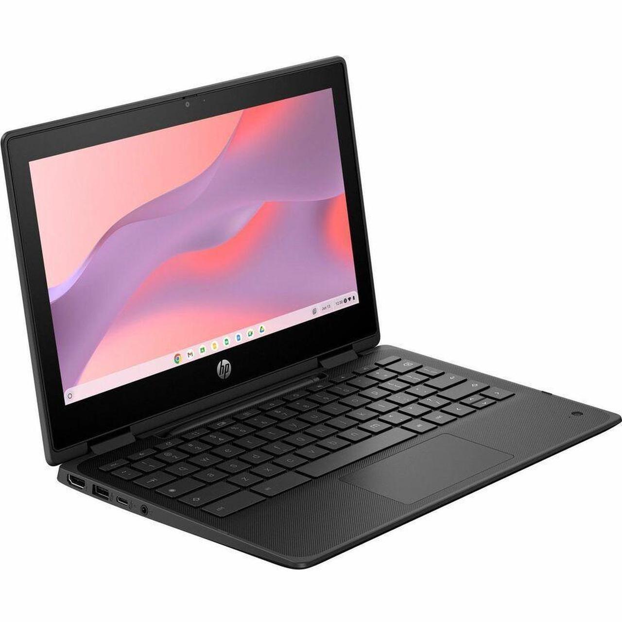 Alt view image 3 of 7 - HP Fortis Flip G1m 11.6" Touchscreen Convertible 2 in 1 Chromebook - HD - Octa-core (ARM Cortex A76 + Cortex A55) - 64 GB Flash Memory - English Keyboard - Jet Black - MediaTek Kompanio 520 Chip