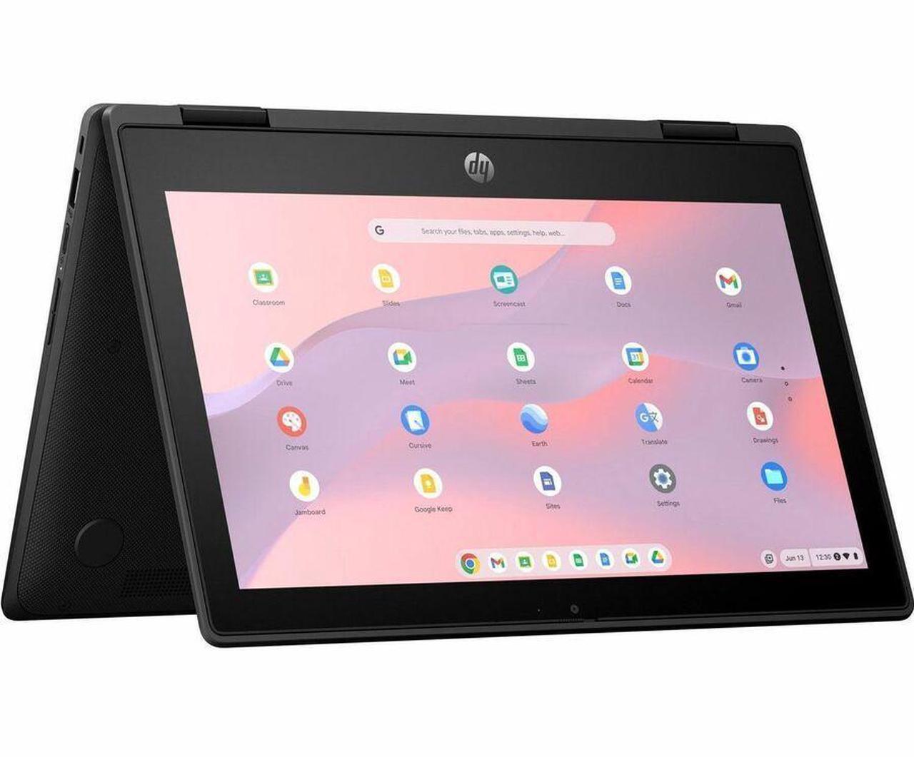 Alt view image 4 of 7 - HP Fortis Flip G1m 11.6" Touchscreen Convertible 2 in 1 Chromebook - HD - Octa-core (ARM Cortex A76 + Cortex A55) - 64 GB Flash Memory - English Keyboard - Jet Black - MediaTek Kompanio 520 Chip
