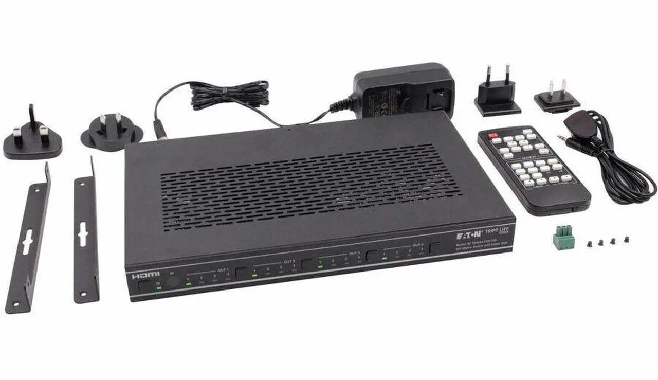 Alt view image 4 of 5 - Eaton Tripp Lite Series 4x4 HDMI Matrix Switch with Video Wall Controller - 4K 60 Hz, 4 HDMI Inputs, 4 HDMI Outputs, HDR, 4:4:4, Multi-Resolution Support - 3840 x 2160 - 4K, 4K UHD - 1080p4 x 4 - Disp