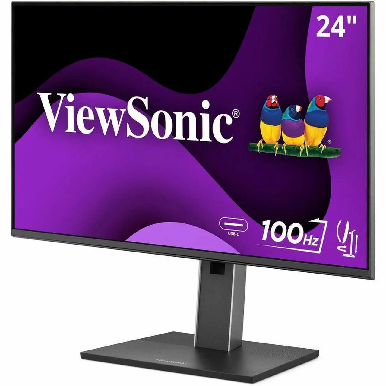 Alt view image 2 of 20 - ViewSonic VG2452 24 Inch IPS 1080p Ergonomic Monitor with Tilt, Swivel, Pivot, Height Adjust, 100Hz, USB Hub, HDMI, DisplayPort, and 65W USB C Inputs