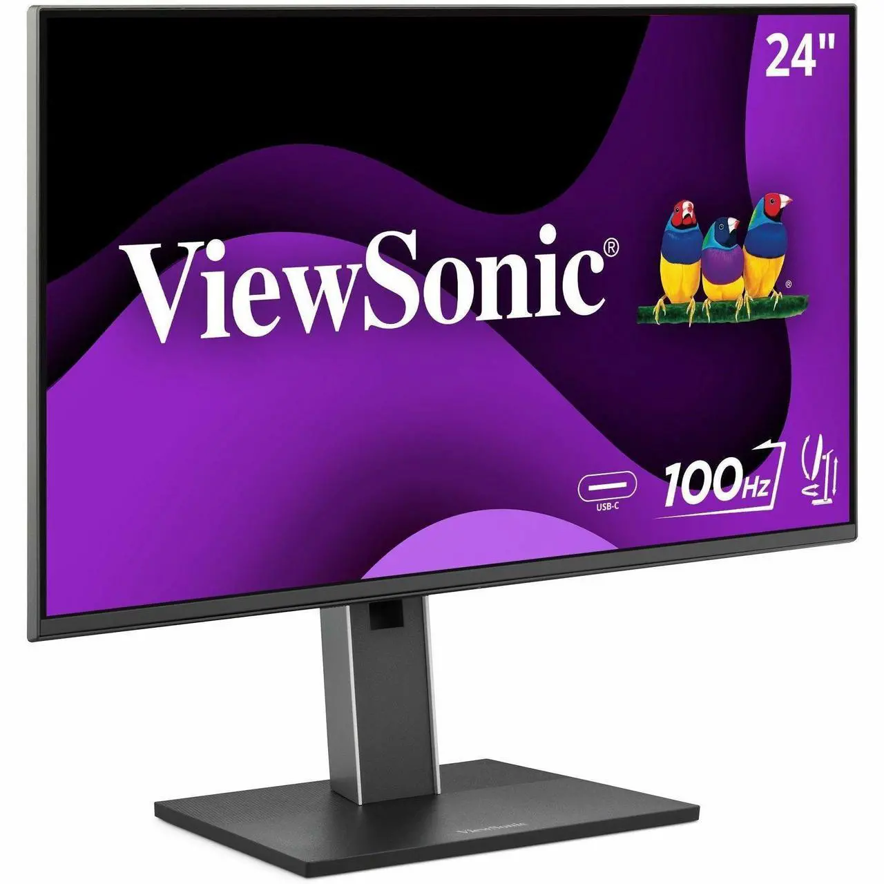 Alt view image 7 of 20 - ViewSonic VG2452 24 Inch IPS 1080p Ergonomic Monitor with Tilt, Swivel, Pivot, Height Adjust, 100Hz, USB Hub, HDMI, DisplayPort, and 65W USB C Inputs