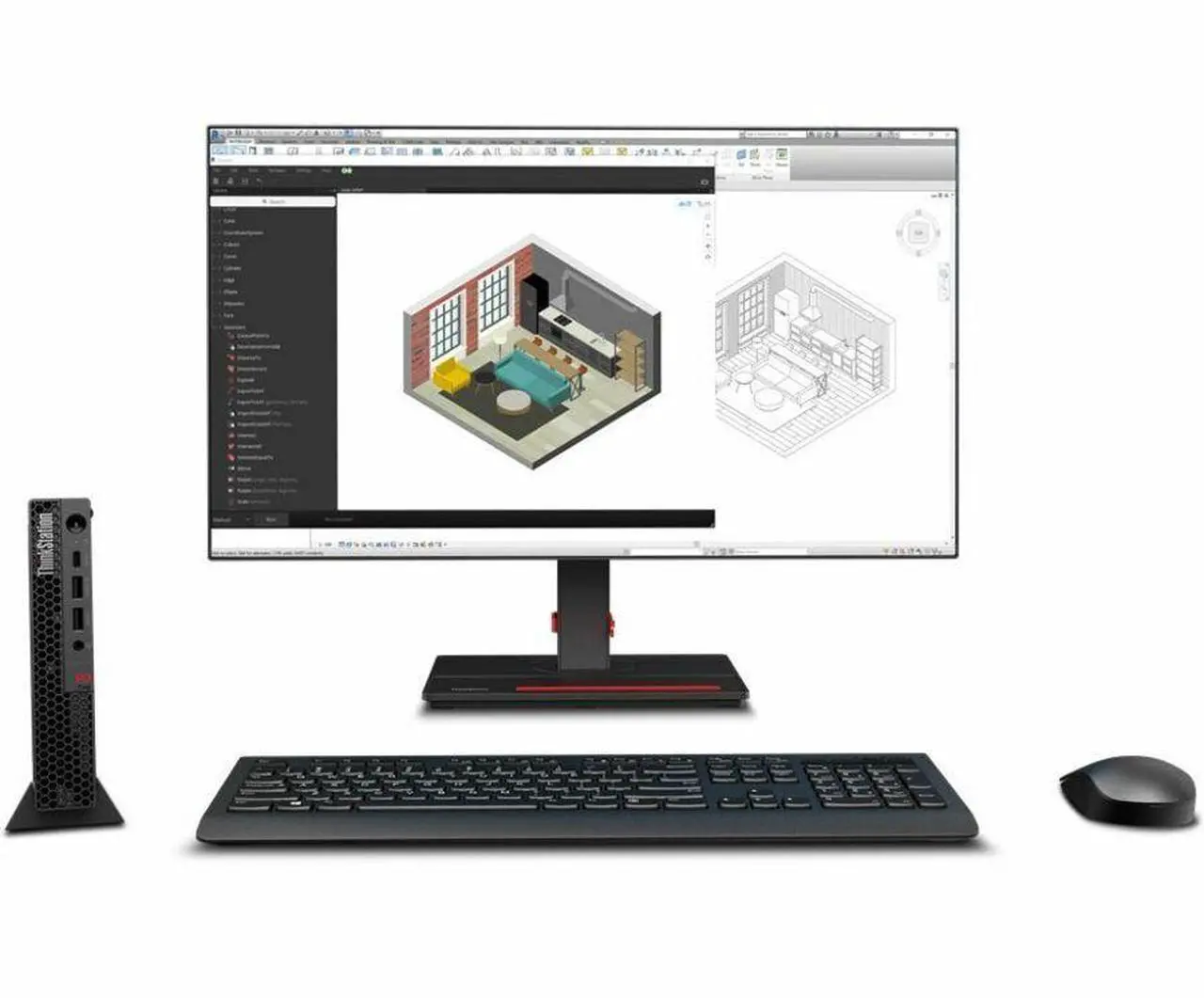 Alt view image 6 of 7 - Lenovo ThinkStation P3 30H0006QUS Workstation - 1 Core i7 14th Gen i7-14700 - vPro Technology - 32 GB - 1 TB SSD - Tiny - Black - Intel Q670 Chip - Windows 11 Pro - 1 T1000 8 GB Graphics - NVMe Contro