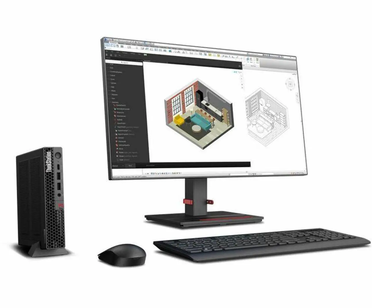 Alt view image 3 of 7 - Lenovo ThinkStation P3 30H0006QUS Workstation - 1 Core i7 14th Gen i7-14700 - vPro Technology - 32 GB - 1 TB SSD - Tiny - Black - Intel Q670 Chip - Windows 11 Pro - 1 T1000 8 GB Graphics - NVMe Contro