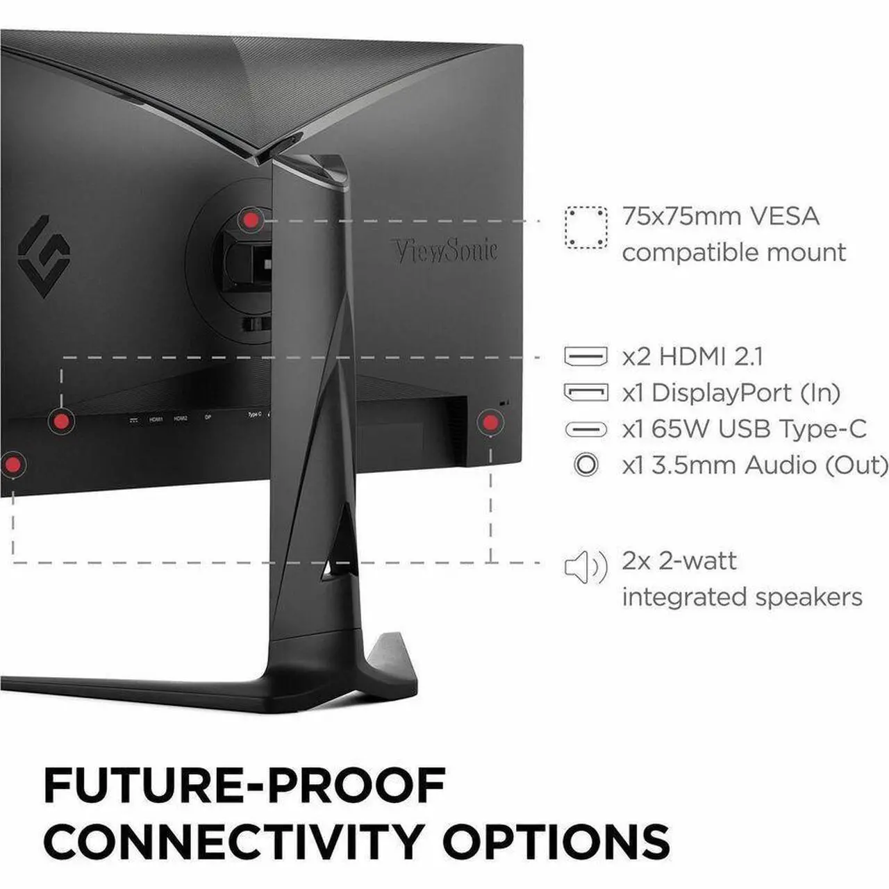Alt view image 14 of 20 - ViewSonic XG275D-4K 27 Inch 4K UHD Gaming Monitor with 320Hz, 0.5ms Response Time, AMD FreeSync Premium, Advanced Ergonomics, HDMI, DisplayPort, and 65W USB-C
