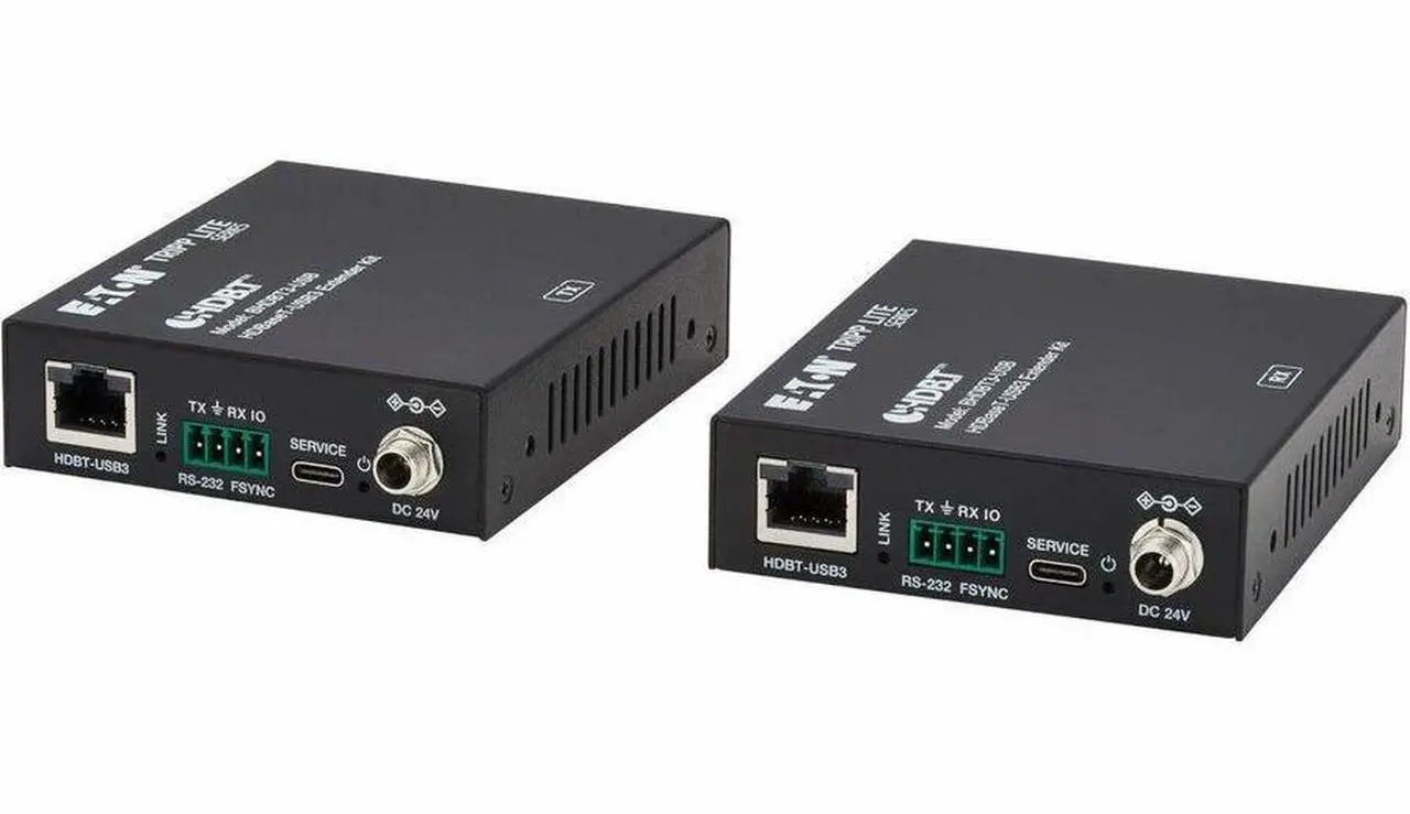 Alt view image 6 of 7 - Eaton Tripp Lite Series HDBaseT-USB3 over Cat6a Extender Kit - 4 USB-A 3.2 Gen 1 Ports - PoC, RS-232 - Up to 328 ft. (100 m) -2 x Network (RJ-45) - 7x USB - 328.08 ft Extended Range   BHDBT3-USB